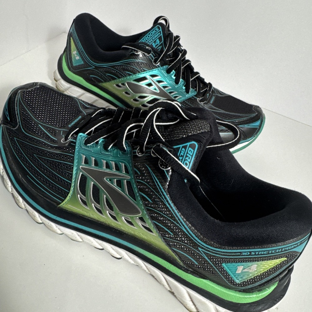 Brooks Glycerin 14 Women's Size 8 Running‎ Shoes Sneakers Black Aqua - Picture 3 of 8